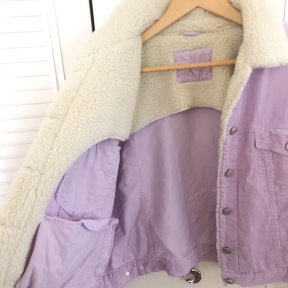 SOLD Vintage Sherpa-Lined Corduroy Jacket in Lilac - Picture 5 of 5